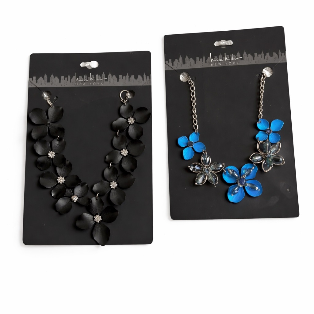 Nwt Nicole Miller New York Set Of 2 Floral Necklaces